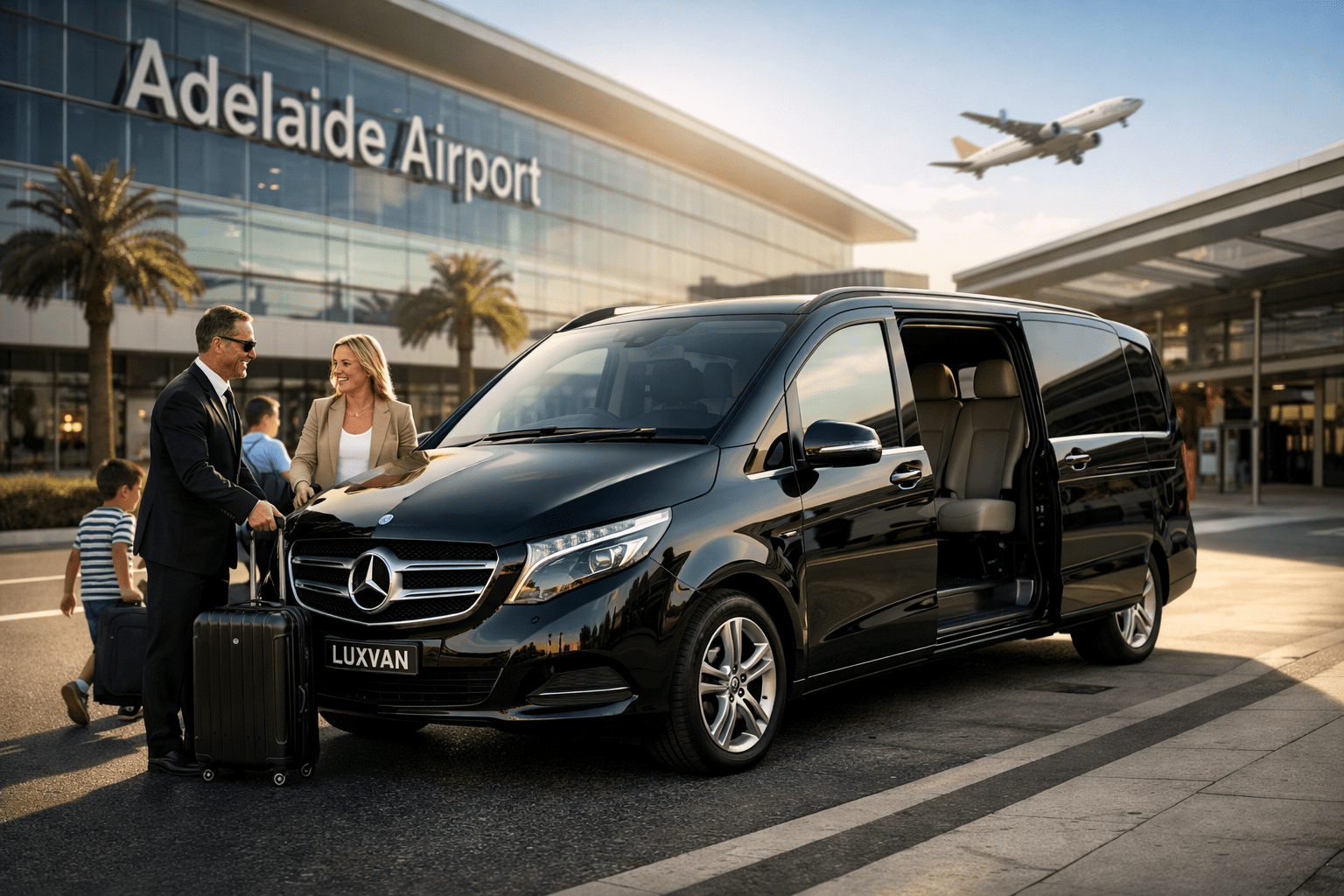 Luxury Adelaide airport transfer service with premium van and chauffeur